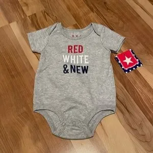 Meijer One Pieces Red White New Onesie Size 69 Months Poshmark